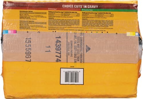 Pedigree Choice Cuts in Gravy Adult Canned Soft Wet Dog Food, Beef & Country Stew, 13.2 oz. Cans 12 Count, Pack of 1