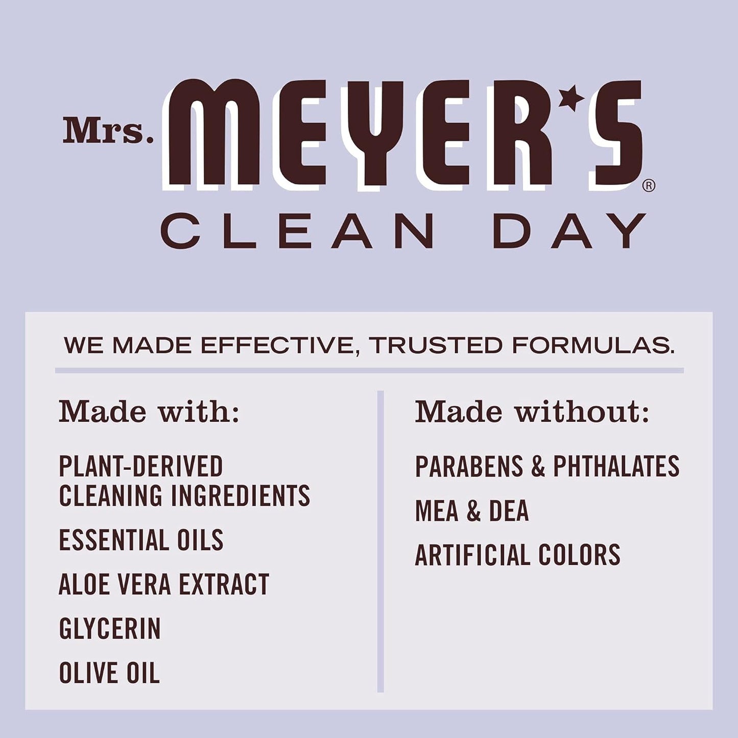 MRS. MEYER'S CLEAN DAY Liquid Hand Soap Refill, Cruelty Free and Biodegradable Formula, Lavender Scent, 33 Fl Oz Pack of 1