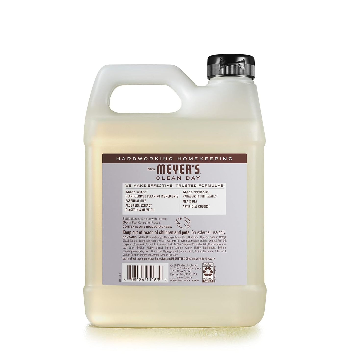 MRS. MEYER'S CLEAN DAY Liquid Hand Soap Refill, Cruelty Free and Biodegradable Formula, Lavender Scent, 33 Fl Oz Pack of 1
