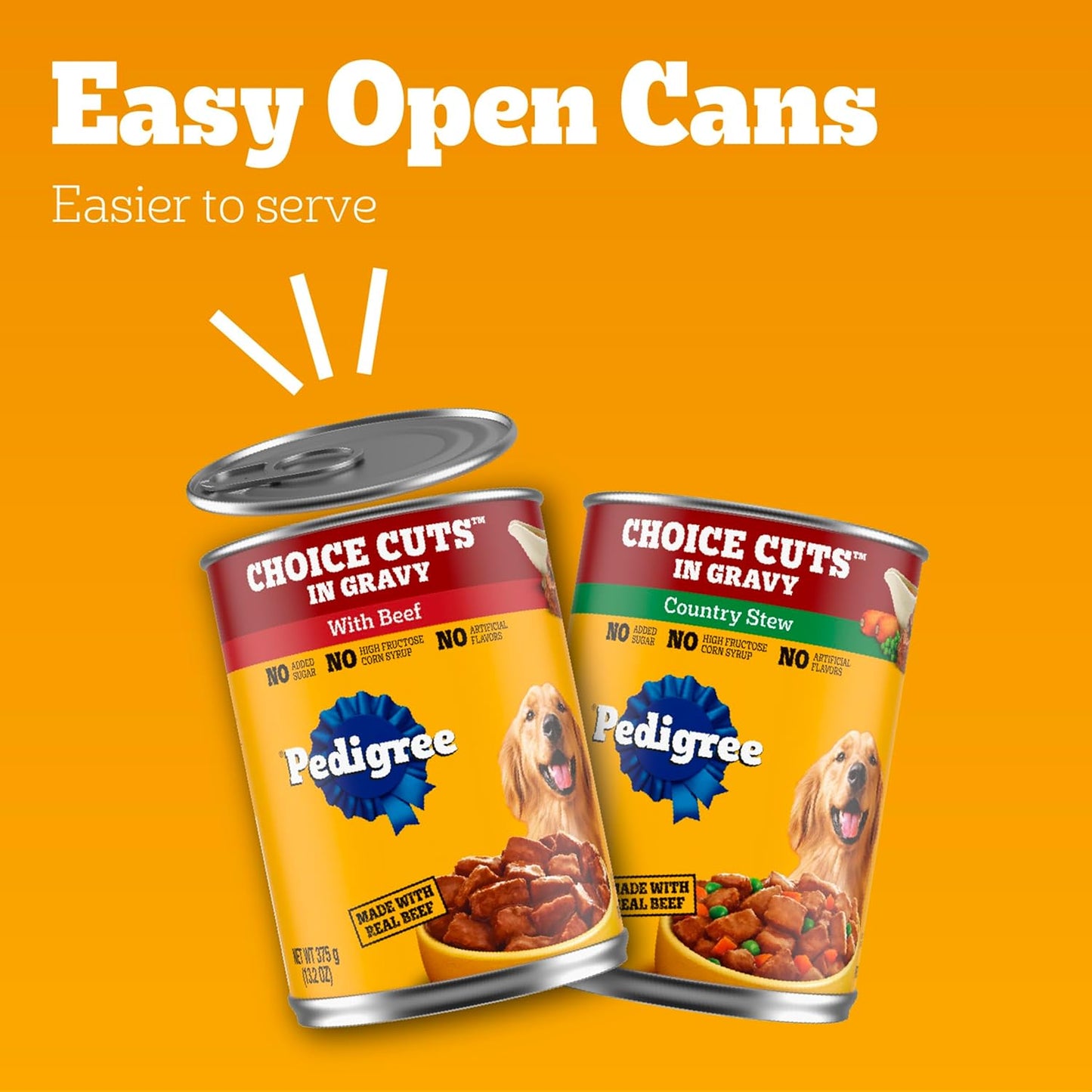 Pedigree Choice Cuts in Gravy Adult Canned Soft Wet Dog Food, Beef & Country Stew, 13.2 oz. Cans 12 Count, Pack of 1