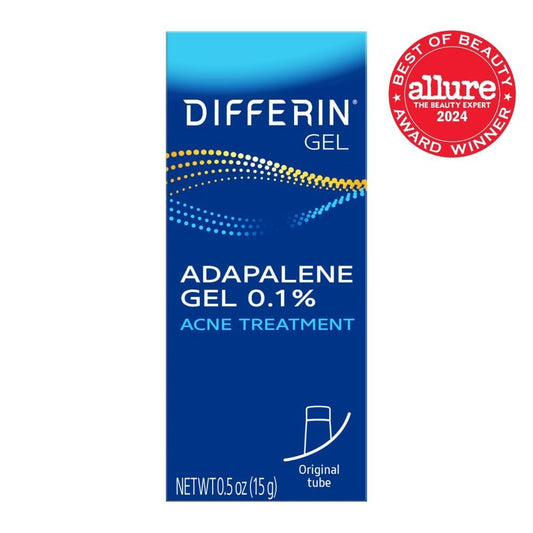 Differin Acne Treatment Gel, 30 Day Supply, Retinoid Treatment for Face with 0.1% Adapalene, Gentle Skin Care for Acne Prone Sensitive Skin, 15g Tube Packaging May Vary