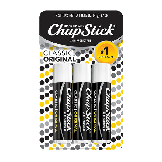 ChapStick Classic Original Lip Balm Tubes, Lip Care - 0.15 Oz Pack of 3